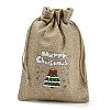 Christmas Printed Burlap Packing Pouches Drawstring Bags ABAG-Q053-02B-03-3