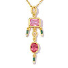 Brass Micro Pave Cubic Zirconia Pendants CU-OY001-85G-02-1