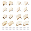 32Pcs 8 Style Ash Wood Stud Earring Findings EJEW-TA0001-16V-1