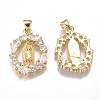 Brass Micro Pave Cubic Zirconia Pendants ZIRC-G168-05G-2