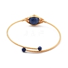 Natural Lapis Lazuli Wrapped Cuff Bangle BJEW-A122-03A-2