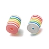 Transparent Rainbow Stripe Opaque Resin Beads RE-CBA0A57-12B-2