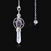 Natural Amethyst Hexagonal Pointed Dowsing Pendulums PW-WG0B402-07-1