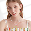 8Pcs 2 Colors Glass Seed Beaded Rose Pendants PALLOY-TA00352-8