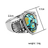 Fashionable Alloy & Turquoise Finger Rings FS-WGDFDBB-01-3