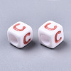 Opaque White Acrylic Beads SACR-R252-02C-2