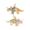 Rack Plating Brass Micro Pave Colorful Cubic Zirconia Pendants ZIRC-C040-48C-G-1
