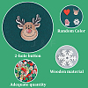 2 Bags 2-Hole Printed Wooden Buttons BUTT-SP0001-20-5