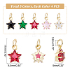 DICOSMETIC 20Pcs 5 Colors Brass Micro Pave Cubic Zirconia Pendants FIND-DC0001-55-2