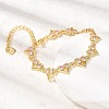 Heart Brass Micro Pave Cubic Zirconia Link Chain Bracelets BJEW-L715-01G-02-3