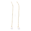 Long Chain with Plastic Pearl Dangle Stud Earrings EJEW-A067-11G-4