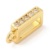 Rack Plating Brass Micro Pave Clear Cubic Zirconia Rectangle Pendant Bails KK-Q781-14G-2