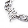 304 Stainless Steel Curb Chains Bracelets & Dangle Huggie Hoop Earrings Sets SJEW-JS01176-6