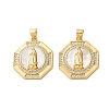 Brass Micro Pave Cubic Zirconia Pendants KK-U070-13B-G-1
