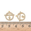 Brass Micro Pave Clear Cubic Zirconia Charms KK-B160-02G-3