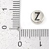 925 Sterling Silver Flat Round with Letter Beads STER-G044-01AS-Z-3