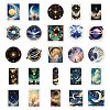 50 Pieces Personalized Black Starry Sky Universe Graffiti Paper Stickers STIC-R001-34-2