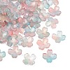 Two Tone Transparent Glass Bead Caps GLAA-Z020-02F-1