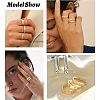 3Pcs 3 Styles Zinc Alloy Micro Pave Clear Cubic Zirconia Finger Rings FS-WG142C0-01-2