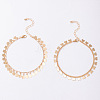 Alloy Flower & Heart Tassel Double Layer Anklets for Women FS-WGDC043-01-5