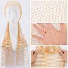 2Pcs 2 Colors Polyester Rhinestone Mesh Headpiece Cap for Women AJEW-CY0001-63-5