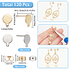 60Pcs 2 Color Flat Round 304 Stainless Steel Stud Earring Findings STAS-SC0008-56-2