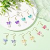 Glass & Shell Pearl & 304 Stainless Steel Dangle Earrings EJEW-JE07363-1