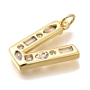 Brass Micro Pave Clear Cubic Zirconia Pendants KK-G521-01G-V-2