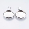 Tarnish Resistant 304 Stainless Steel Pendant Cabochon Settings STAS-I097-059-14MM-1
