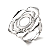 Adjustable 304 Stainless Steel Open Cuff Ring Components STAS-P403-01D-P-1