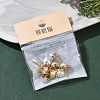 SHEGRACE Brass ABS Imitation Pearl Half Round Stud Earring Findings XGR0100G-119G-6