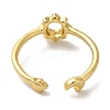 Flower Rack Plating Brass Open Cuff Finger Rings for Women RJEW-L123-101G-3