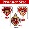 3Pcs 3 Styles Heart with Eye Polyester Sew on Patches DIY-GF0013-24-2
