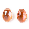 Transparent Spray Painted Glass Charms GLAA-R211-05-F03-3