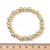 Brass Round Beaded Stretch Bracelets for Women BJEW-B148-04B-GP-5