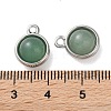 Natural Green Aventurine Half Round Charms STAS-L022-397B-P-3