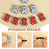 CHGCRAFT 16Pcs 2 Colors Bear with Heart Food Grade Eco-Friendly Silicone Focal Beads SIL-CA0002-91-5