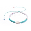 Handmade Polymer Clay Heishi Beads Braided Beaded Necklaces NJEW-JN02724-03-1