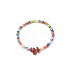 Rainbow Color Glass Beaded Bracelet & Necklace Sets SJEW-JS01269-8