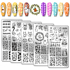 Stainless Steel DIY Nail Art Templates MRMJ-WH0098-017-1