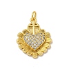 Brass Micro Pave Cubic Zirconia Pendants KK-N254-136B-G-1