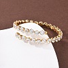 304 Stainless Steel Micro Pave Cubic Zirconia Open Cuff Bangles for Women BJEW-K293-04A-G-3