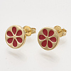 Brass Stud Earrings EJEW-S201-174B-1