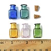 10Pcs 5 Colors Square Glass Cork Bottles Ornament GLAA-FS0001-72-4