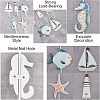 Mediterranean Style Composite Wood Wall Hooks AJEW-FH0001-05-4