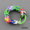 Fluorescent Neon Color Rubber Loom Bands Refills with Accessories DIY-R006-04-4