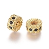 Brass Micro Pave Cubic Zirconia Spacer Beads ZIRC-L088-04A-G-1