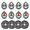 12Pcs 3 Styles Alloy with Dyed Synthetic Turquoise Pendants FIND-SZ0019-79-1