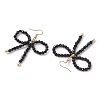 Bowknot Glass Beads Dangle Earrings for Women EJEW-JE06077-5