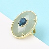 Natural Green Aventurine & Apatite Oval Cuff Rings G-P599-01G-02-2